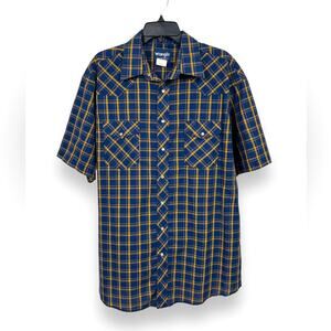 Men’s wrangler western pearl snap button down shirt size 17 tall